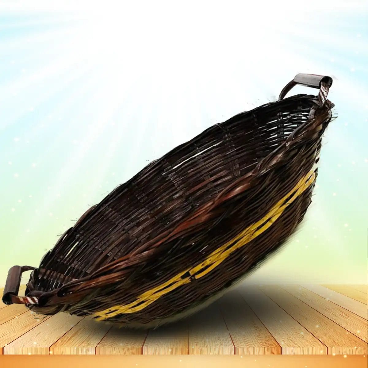 Canasto Tipo Wok De Mimbre